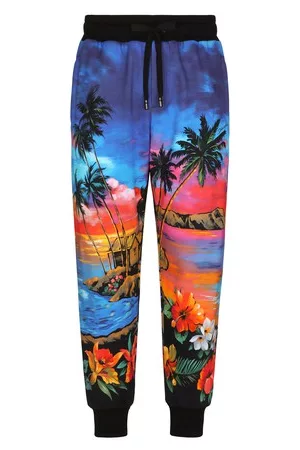 Dolce & Gabbana Joggingshorts aus Jersey mit Hawaii-Print