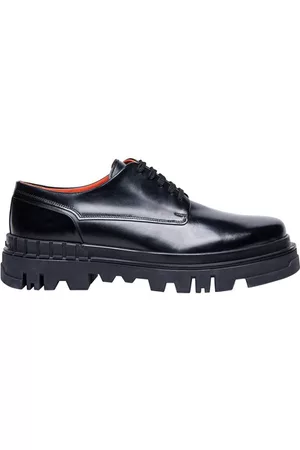 santoni Herren Plateauschuhe - Derby-Schuhe aus Leder mit Plateau
