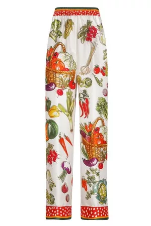 Dolce & Gabbana Pyjamahose aus Twill mit Gemüseprint