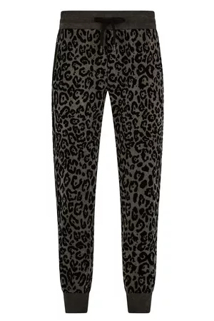 Dolce & Gabbana Herren Jogginghosen - Jogginghose mit geflocktem Leopardenprint