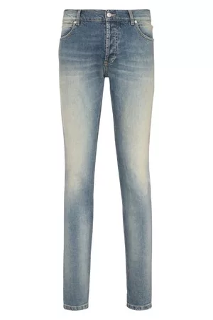 Balmain Jeans Slim Fit aus verwaschener Baumwolle