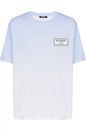 Balmain Herren T-Shirts - T-Shirt mit Farbverlauf und Emblem aus Gummi