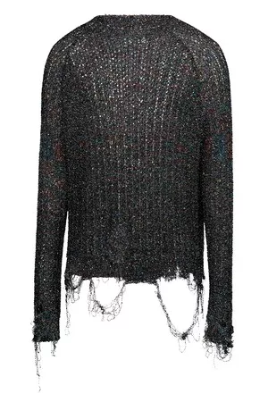 Maison Margiela Damen Sweatshirts - Zerschlissenes Sweatshirt aus Paillettenstrick