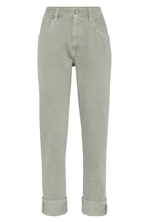 Brunello Cucinelli Damen Straight Jeans - Stückgefärbte Hose