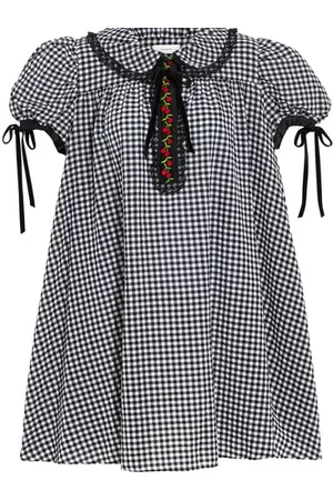 Coach Damen Freizeitkleider - Minikleid mit geknotetem Kragen und Vichykaros