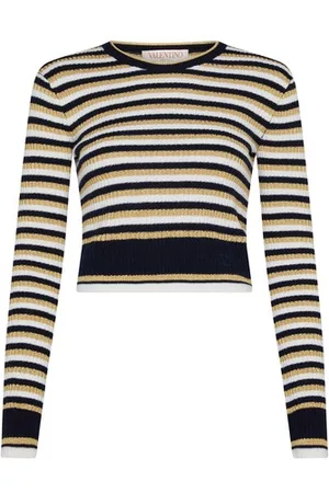 VALENTINO GARAVANI Damen Gestreifte Pullover - Kurzer Pullover mit Streifen