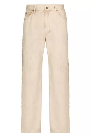 Dolce & Gabbana Herren Straight Jeans - Overdye-Jeans mit rohen Kanten