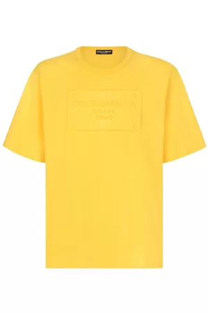 Dolce & Gabbana Herren T-Shirts mit Logo - Baumwoll-T-Shirt mit geprägtem Logo