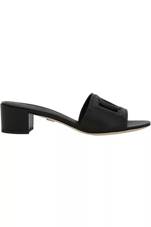 Dolce & Gabbana Damen Clogs & Pantoletten - Sliders aus Kalbsleder mit DG-Logo