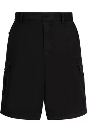 Dolce & Gabbana Herren Shorts - Bermuda-Cargoshorts aus Baumwollstretch mit Logo-Plakette