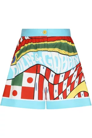 Dolce & Gabbana Damen Shorts - Baumwoll-Shorts mit Carretto-Print