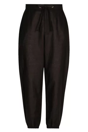 Dolce & Gabbana Herren Jogginghosen - Jogginghose aus Leinen und Baumwolle mit Logo-Etikett