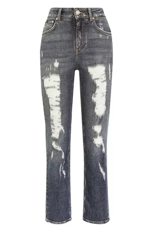 Dolce & Gabbana Damen Baggy & Boyfriend Jeans - Boyfriend-Jeans mit Rissen