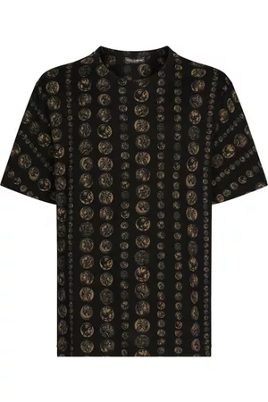 Dolce & Gabbana Herren T-Shirts - Baumwoll-T-Shirt mit Münzprint