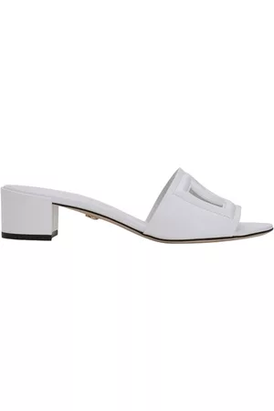 Dolce & Gabbana Damen Clogs & Pantoletten - Sliders aus Kalbsleder mit DG-Logo