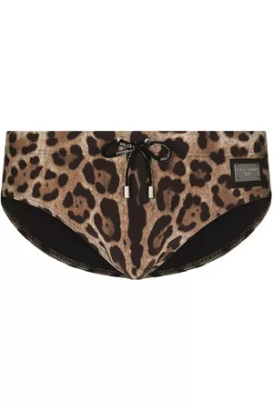 Dolce & Gabbana Herren Badehosen - Badeslip mit Leopardenprint