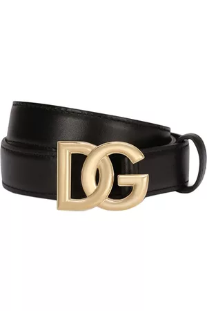 Dolce & Gabbana Damen Gürtel - Gürtel aus Kalbsleder mit DG-Logo