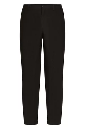 Dolce & Gabbana Herren Stoffhosen - Leinenhose mit Logo-Etikett