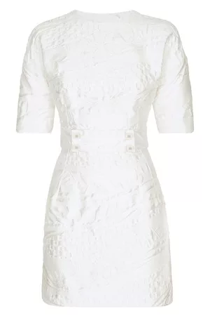 Dolce & Gabbana Damen Kleider - Kurzes Brokat-Kleid mit Gürtel