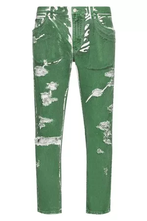 Dolce & Gabbana Herren Baggy & Boyfriend Jeans - Loose-Fit-Jeans aus Stretchgewebe mit Overdye-Effekt und Abrieben