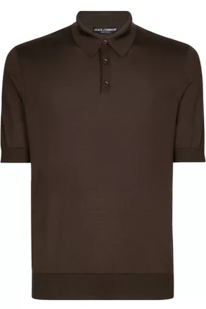 Dolce & Gabbana Herren T-Shirts mit Logo - Poloshirt aus Seide