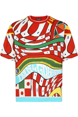 Dolce & Gabbana Herren T-Shirts - Baumwoll-T-Shirt mit Carretto-Print