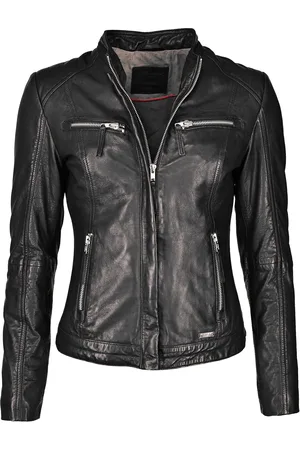 Mustang Lederjacke mit zwei Brusttaschen 