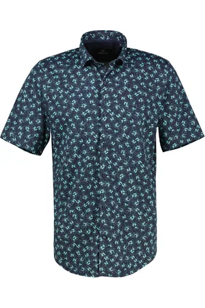 Lerros Herren Jerseyhemd, floral gemustert