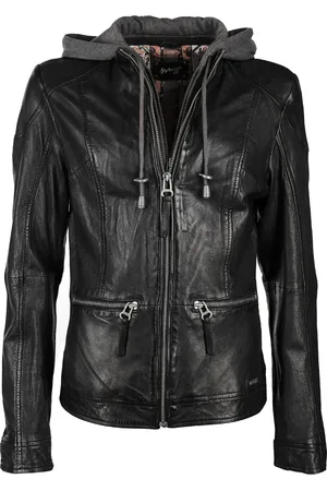 Maze Lederjacke mit stylische Kapuze 