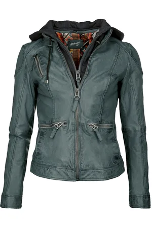 Maze Lederjacke mit stylische Kapuze 