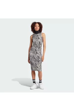 adidas Damen Animal Print Kleidung - Allover Zebra Animal Print Kleid