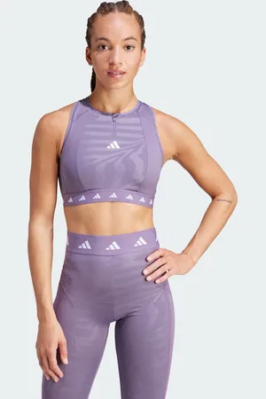 adidas Powerimpact Training Medium-Support Techfit High-Neck Zip Sport-BH