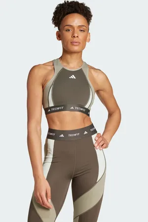 adidas TECHFIT Medium-Support High-Neck Colorblock Sport-BH