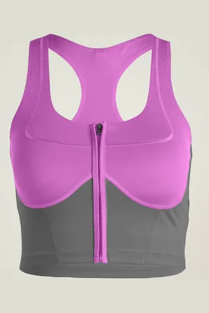 adidas By Stella McCartney Two-Tone Zipped Crop-Top