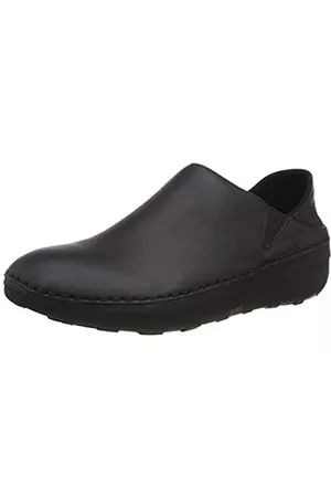 FitFlop Damen SUPER Loafer-Leather Slipper, (Black)