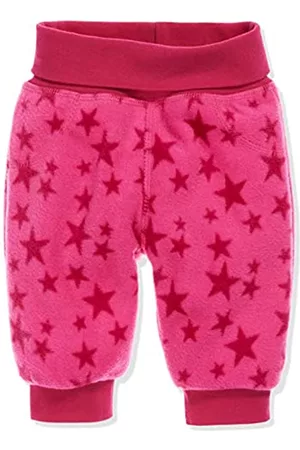 Schnizler Damen Schuhe mit Sternen - Unisex Baby Pumphose Fleece Sterne mit Strickbund 800962, 18 - Pink, 86