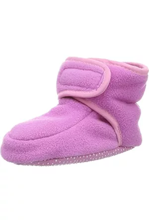 Playshoes Baby-Schuhe aus Fleece, Krabbelschuhe für Mädchen und Jungen mit rutschhemmender Noppen-Sohle, Pink