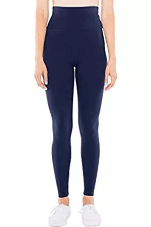 American Apparel Damen Leggings & Treggings - Damen Cotton Spandex Jersey High-Waist Leggings, Navy, Mittel