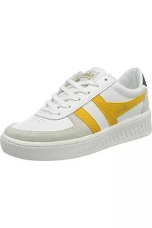 Gola Damen Grandslam Classic Sneaker, White/Sun/Burgundy