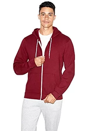 American Apparel Sweatshirts - Unisex-Erwachsene Flex Fleece Long Sleeve Zip Hoodie Kapuzenpulli, Cranberry, XX-Large