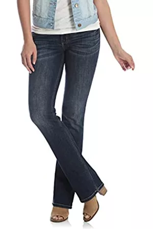 Wrangler Damen High Waisted Jeans - Damen Retro Low Rise Bootcut Jeans, dunkelblau, 3W x 36L