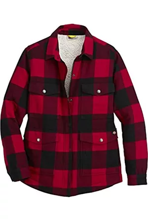Dickies Damen Westen - Damen Flannel Sherpa Lined Chore Coat Arbeitsoberbekleidung, Englisches Rot Schwarz Buffalo Plaid, XX-Large