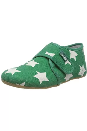 Living Kitzbühel Damen Schuhe mit Sternen - Unisex Baby Babyklettschuh Sterne Hausschuhe, Grün (Cactus 444), 20 EU
