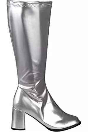 Boland 46282 - Stiefel Retro, langer Schaft, Synthetik, Blockabsatz 8 cm, Reisverschluss, Spacy, Schlager, cooler Look, Karneval, Halloween, Fasching, Mottoparty, Theater