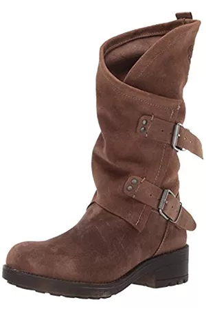 Coolway Damen Cowboy & Bikerboots - Damen COOKIE Motorradstiefel, Dunkelbraun, 37/37.5 EU