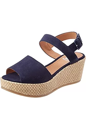 Bensimon Damen Sandalen - Damen Sandales COMPENSEES Suede Plattform, Marine