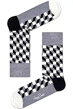 Happy Socks Damen Socken & Strümpfe - Damen Filled Optic Sock Socken,Grau (Multi Grau 901),Einheitsgröße (Herstellergröße: 41-46)