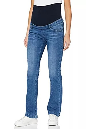 bellybutton Damen Bootcut Jeans - Maternity Damen Jeans Bootcut mit Überbauchbund Umstandsjeans, Blau (Blue 0013), 36