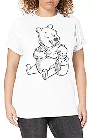 Disney Damen T-Shirts - Damen Winnie the Pooh - Sketch T Shirt, Weiß (White White), 38 EU