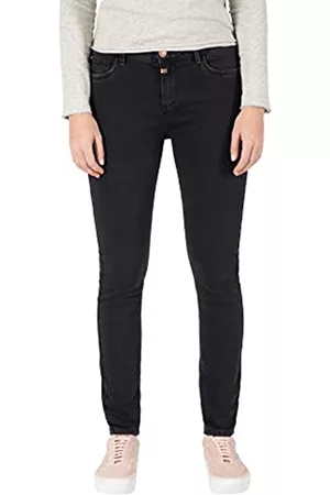 Timezone Damen Cropped Jeans - Damen Tight AleenaTZ Womenshape Jeans, Dull Black wash, 28/30